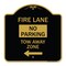Signmission Fire Lane Tow-Away Zone W/ Left Arrow, Black & Gold Aluminum Sign, 18" x 18", BG-1818-23978 A-DES-BG-1818-23978 - alternate 1